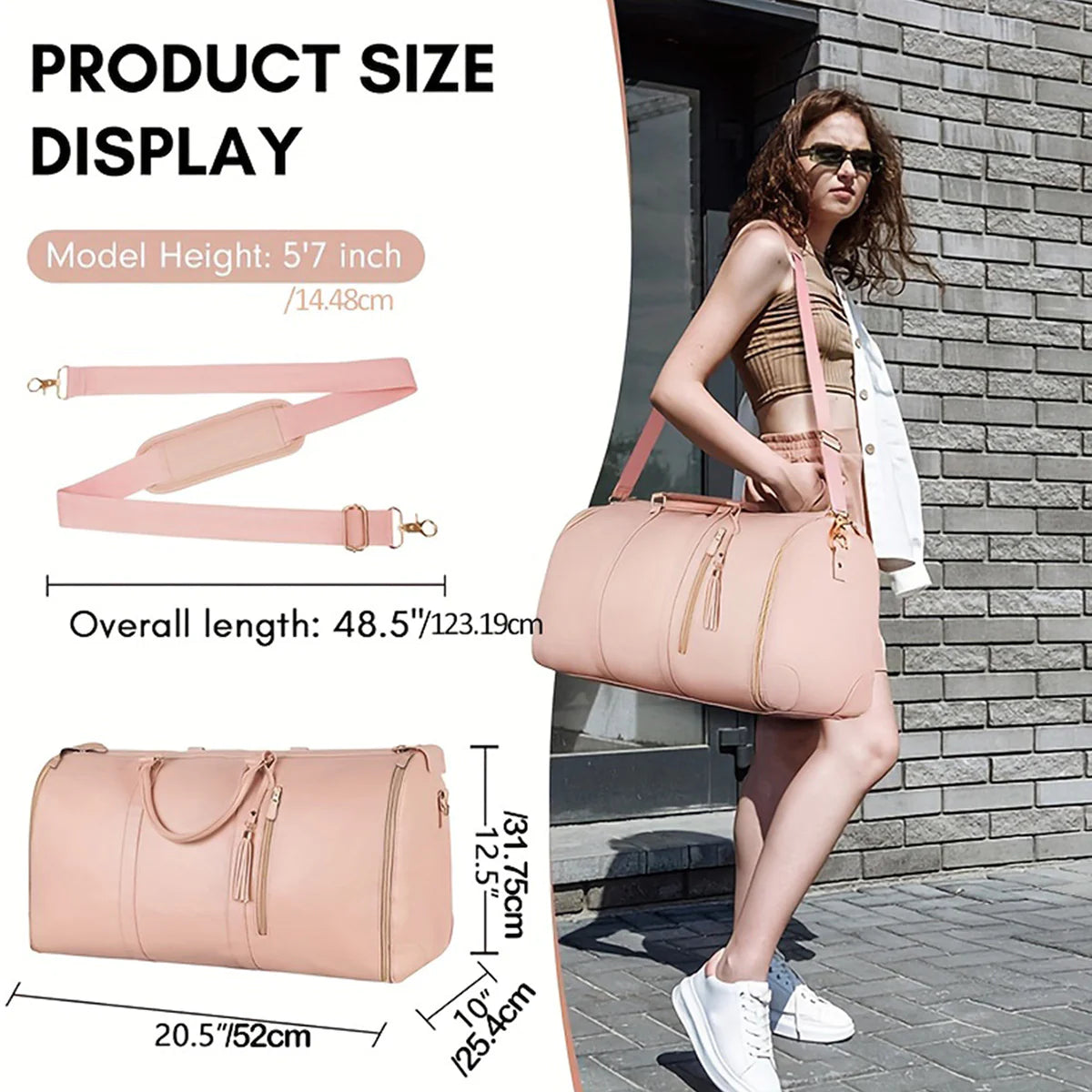Travel Garment Bag Convertible Garment Duffle Bag Multi-pockets Suit